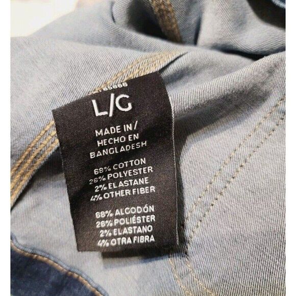 Well Worn Women's Denim Chore Jacket Comfort Stretch Heavyweight Dark Blue NWT - Picture 8 of 9